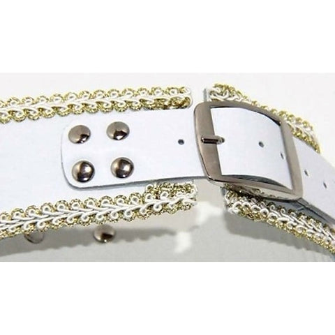Posture Collar in White with O Ring Heavy by BDStyle - Fancy Dress Ups
