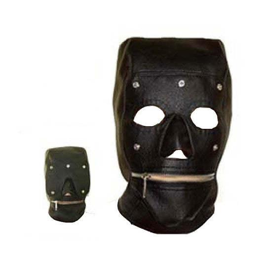 Serious Bondage Leather Hood with Mouth Zipper by BDStyle - Bondage Hoods