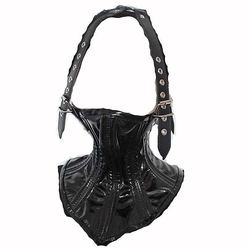 Neck PVC Corset with Head Harness by BDStyle - Cuffs and Restraints
