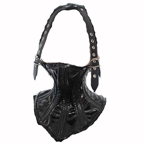 Neck PVC Corset with Head Harness by BDStyle - Cuffs and Restraints