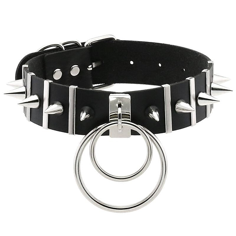 BDSM Spiked Collar PVC With Pendant by BDStyle - Masks And Blindfolds