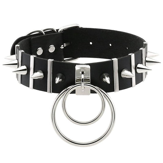 BDSM Spiked Collar PVC With Pendant by BDStyle - Masks And Blindfolds