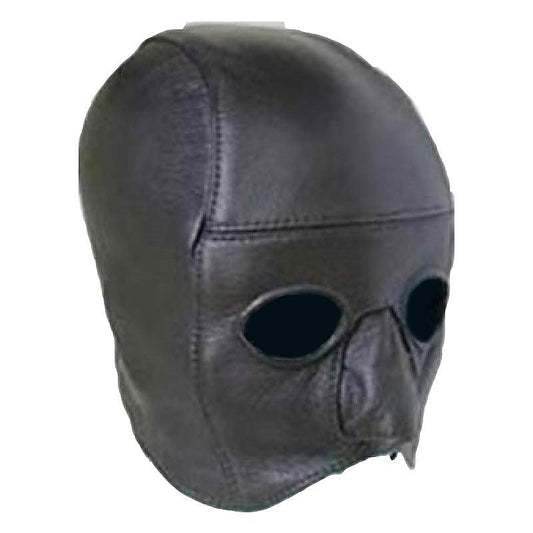 Leather Addicts Bondage Hood with Open Chin by BDStyle - Bondage Hoods