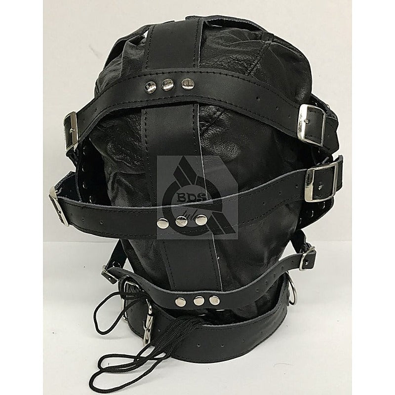 Sensory Deprivation Hood Studded Leather by BDStyle - Bondage Hoods