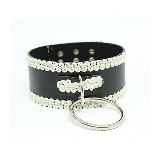 Lustful Studded and Laced Collar Heavy by BDStyle - Collars and Leads