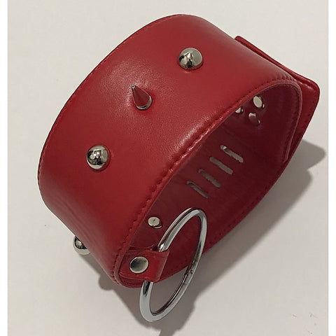 Spiked Bondage Collar Metal O Ring by BDStyle - Collars and Leads