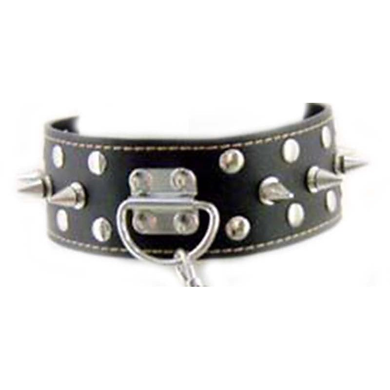 Evil Angel Spiked Neck Collar & Lead Light by BDStyle - Collars and Leads