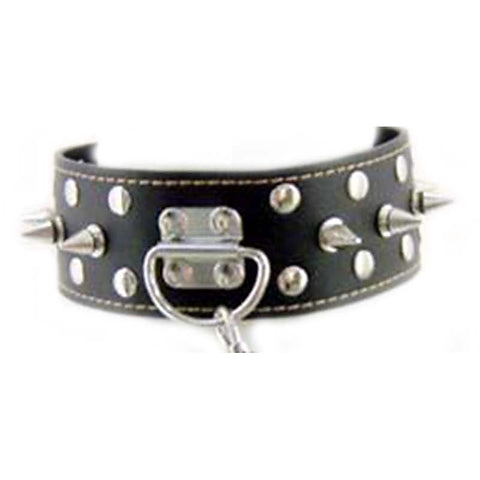 Evil Angel Spiked Neck Collar & Lead Light by BDStyle - Collars and Leads