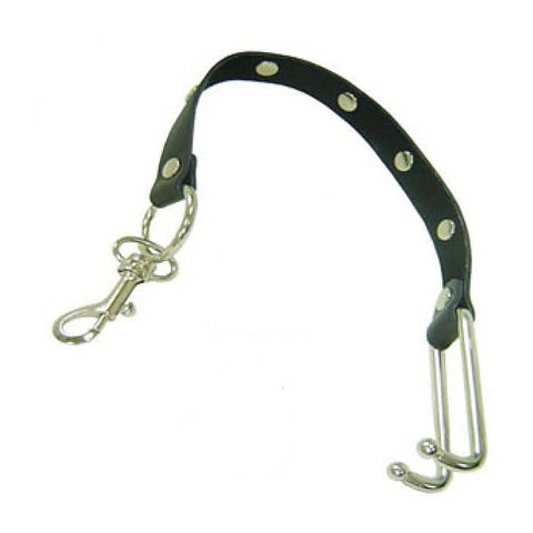 Metal Nose Hooks on Connectable Leather Lead by BDStyle - Cuffs and Restraints