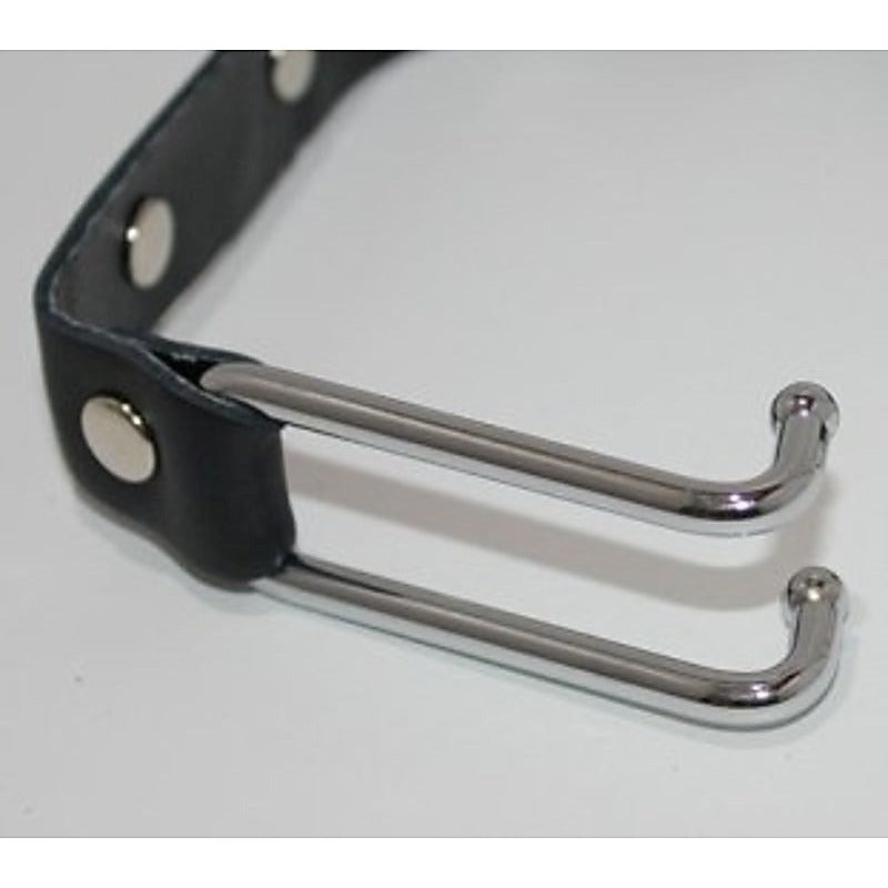 Metal Nose Hooks on Connectable Leather Lead by BDStyle - Cuffs and Restraints