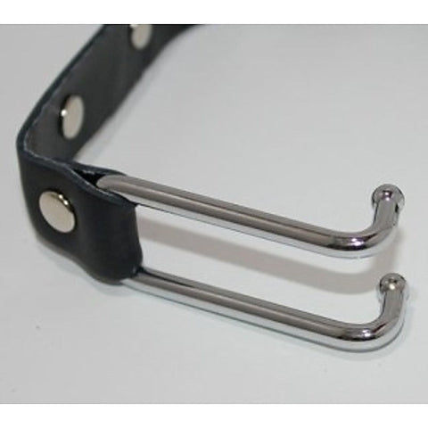 Metal Nose Hooks on Connectable Leather Lead by BDStyle - Cuffs and Restraints