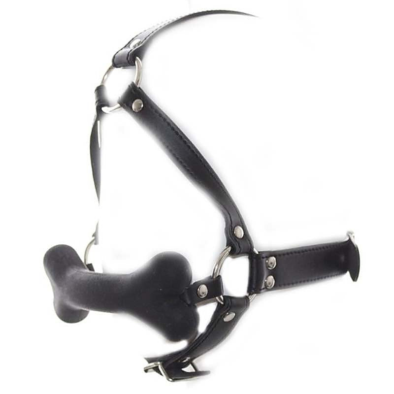 Canine Silicone Bone Gag with Head Harness by BDStyle - Bondage Gags and Bits