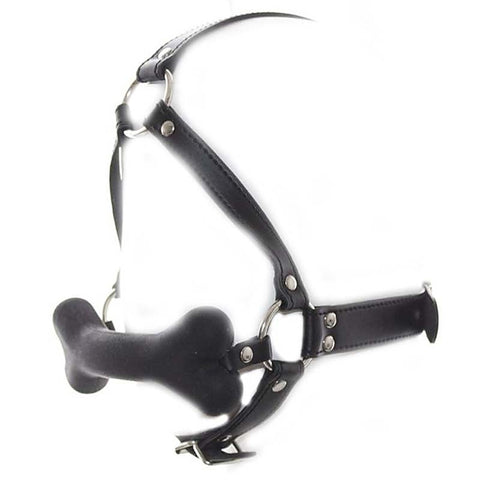 Canine Silicone Bone Gag with Head Harness by BDStyle - Bondage Gags and Bits