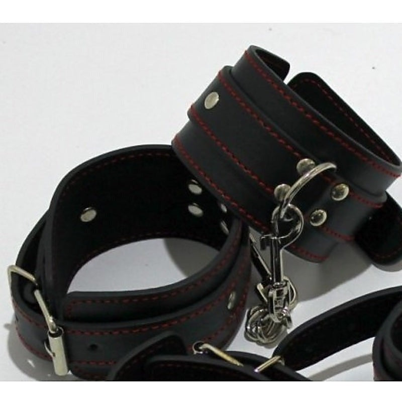 Faux Leather Bondage Wrist and Ankle Restraints by BDStyle - Cuffs and Restraints