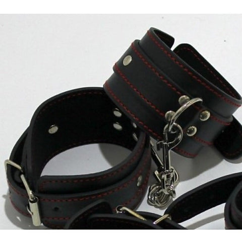 Faux Leather Bondage Wrist and Ankle Restraints by BDStyle - Cuffs and Restraints