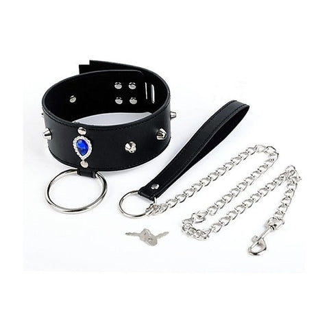 Blunt Spike Bondage Collar with Leash by BDStyle - Collars and Leads