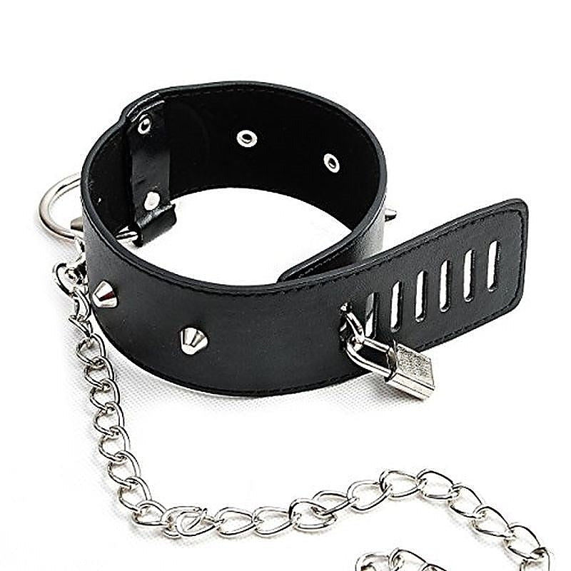 Blunt Spike Bondage Collar with Leash by BDStyle - Collars and Leads