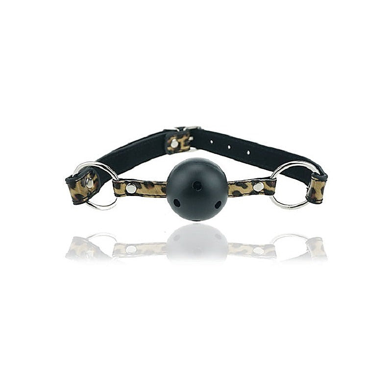 Premium Wild Leopard Ball Gag by BDStyle - Bondage Gags and Bits