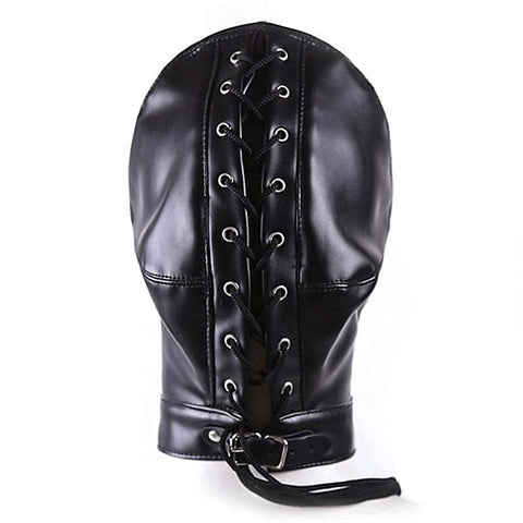 Premium Black Out Confinement Hood by BDStyle - Bondage Hoods