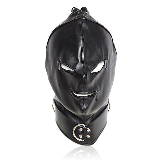 Basic Zipper Hood With O-Ring Collar by BDStyle - Bondage Hoods