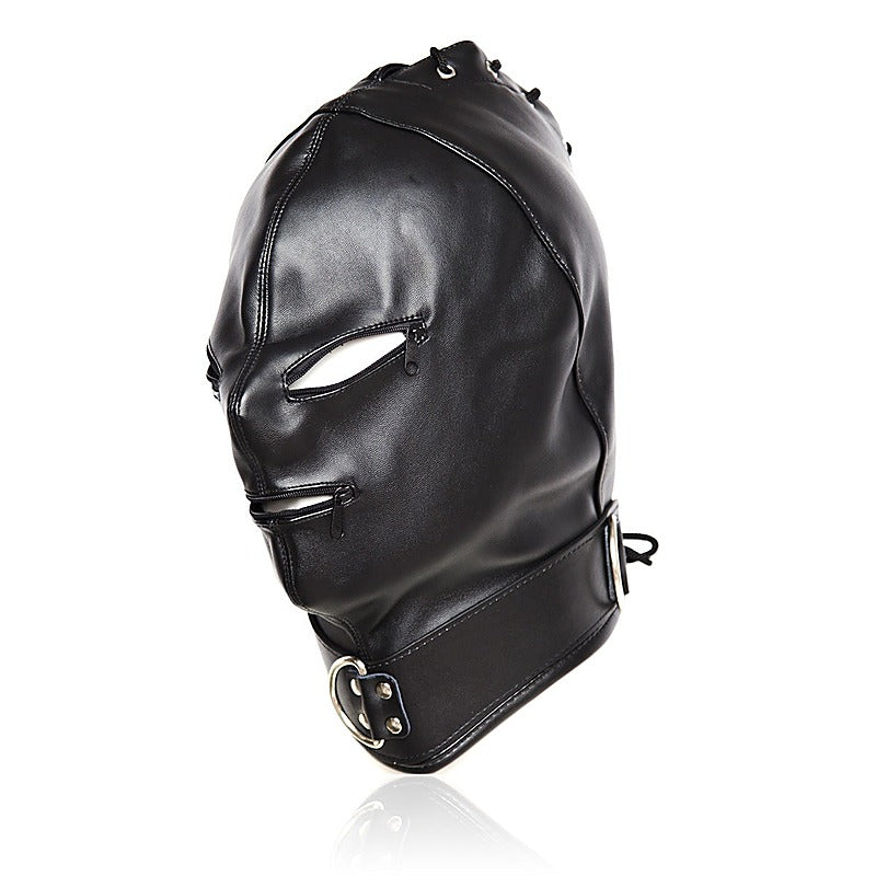 Basic Zipper Hood With O-Ring Collar by BDStyle - Bondage Hoods