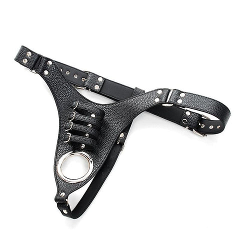 Strict Leather Harness with 4 Penile Straps by BDStyle - Male Chastity