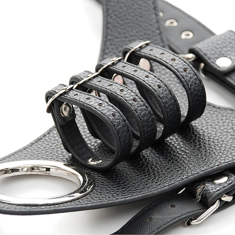 Strict Leather Harness with 4 Penile Straps by BDStyle - Male Chastity