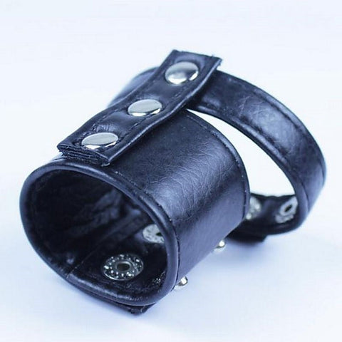 Leather Ball Divider Cock Ring - Ball and Cock Toys