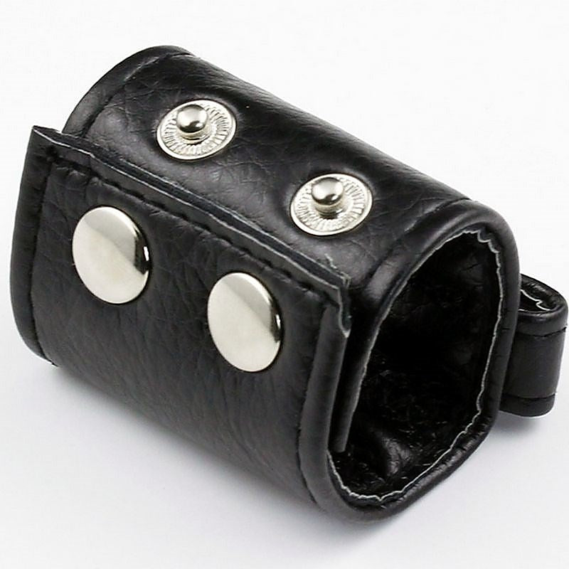 Leather Ball Stretcher with One Snap by BDStyle - Ball and Cock Toys