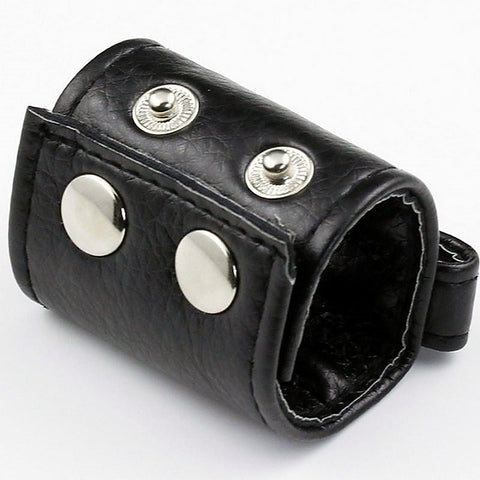 Leather Ball Stretcher with One Snap by BDStyle - Ball and Cock Toys