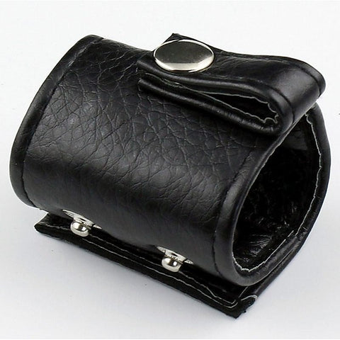 Leather Ball Stretcher with One Snap by BDStyle - Ball and Cock Toys