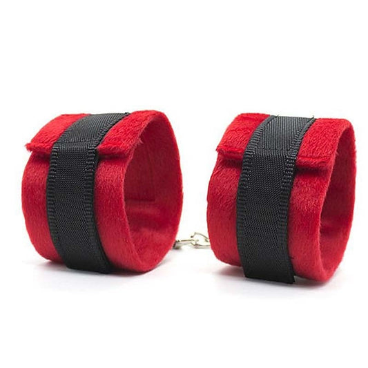 Downy Fetish Play Cuffs Black and Red by BDStyle - Fancy Dress Ups