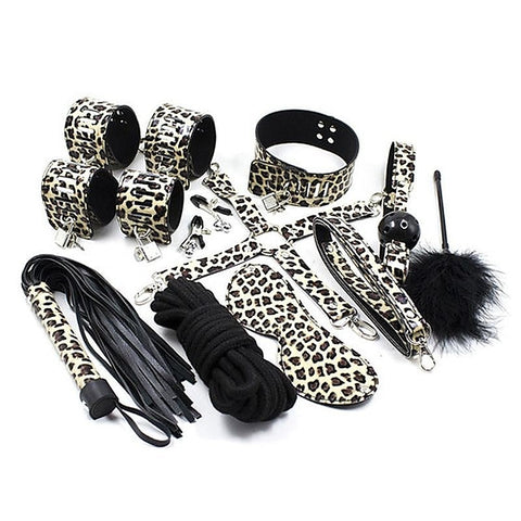 Captivating Leopard Print BDSM Pleasure Set by BDStyle - Bondage Kits