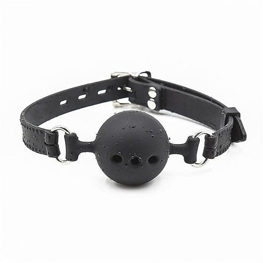 Full Silicone Breathable Ball Bondage Gag Black by BDStyle - Bondage Gags and Bits