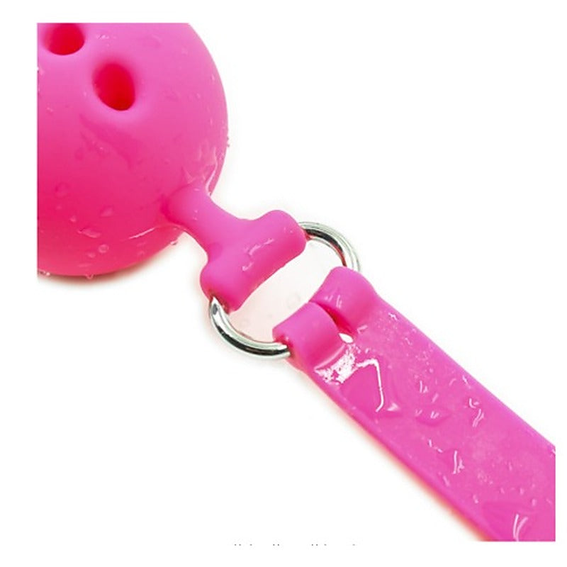 Full Silicone Breathable Ball Gag - Pink - Bondage Gags and Bits