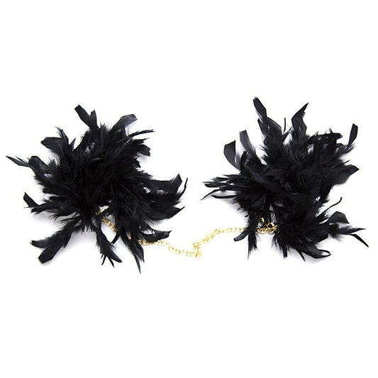 Feather Cuffs with Golden Chain by BDStyle - Cuffs and Restraints