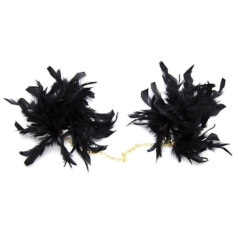 Feather Cuffs with Golden Chain by BDStyle - Cuffs and Restraints