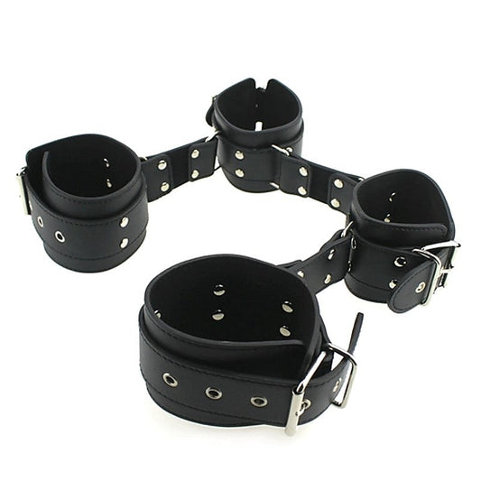 Adjustable Leather Cuffs Spreader Bar by BDStyle - Spreaders and Hangers