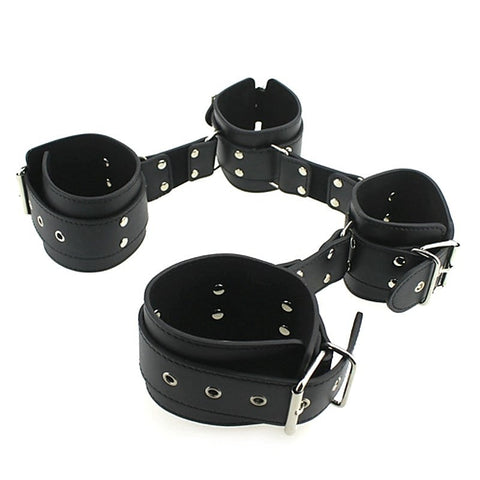 Adjustable Leather Cuffs Spreader Bar by BDStyle - Spreaders and Hangers