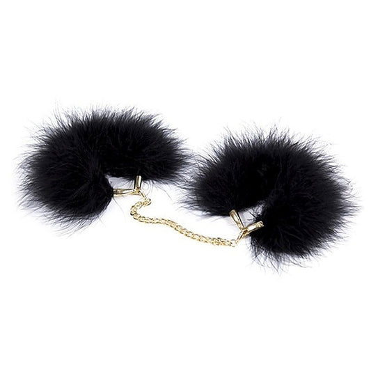 Fur Cuffs with Golden Chain by BDStyle - Cuffs and Restraints