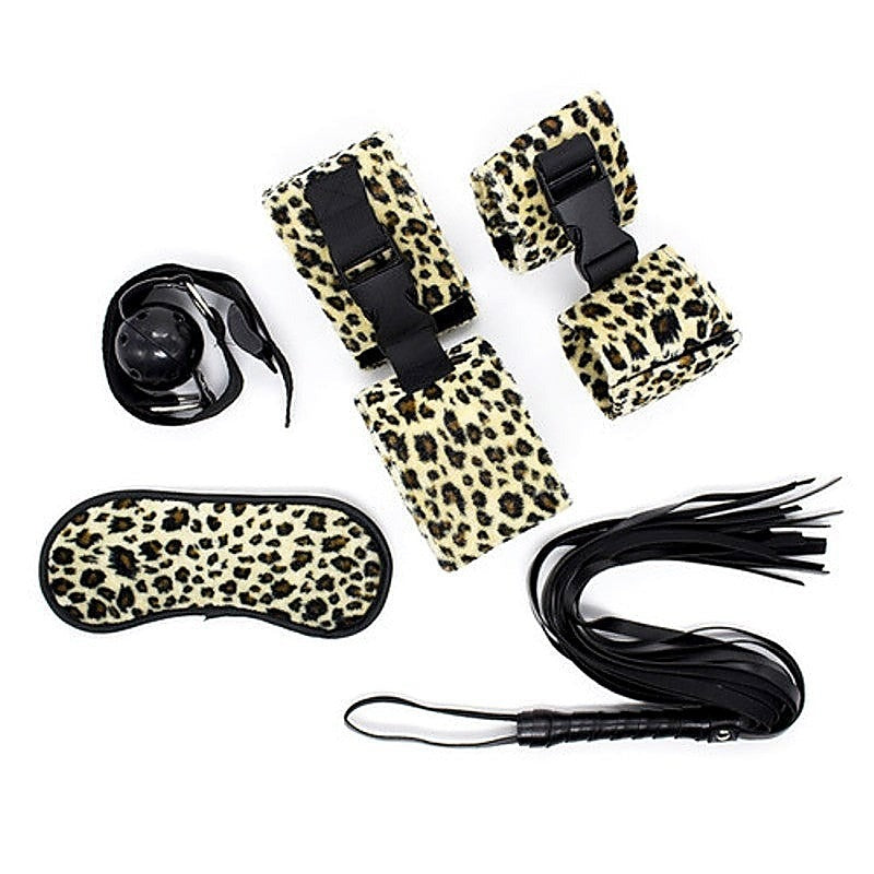 Leopard Print Soft Restraint Kit by BDStyle - Bondage Kits