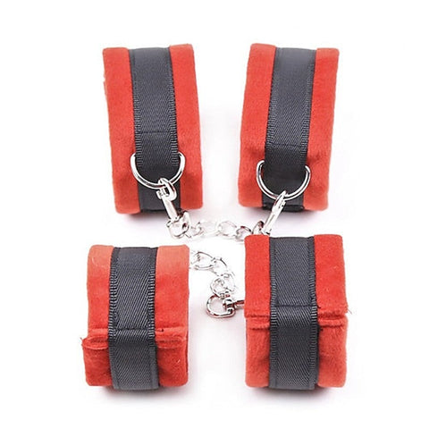 Black and Red Plushy 6 Piece Bondage Kit by BDStyle - Bondage Kits