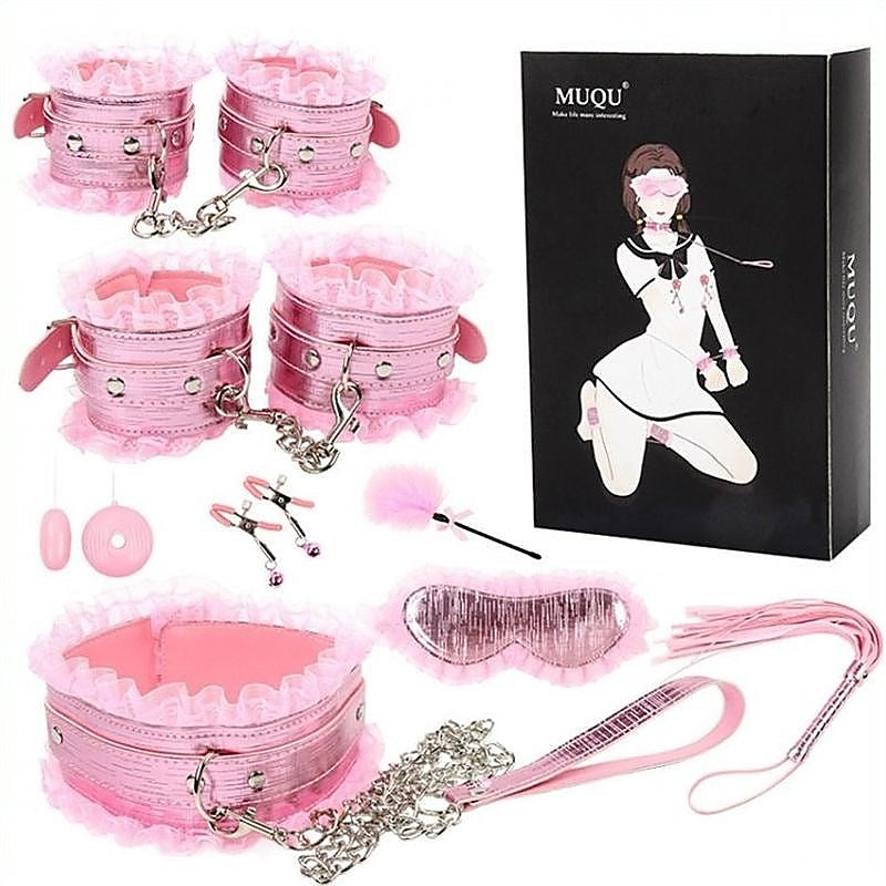 Lace Bondage Set With Love Egg by BDStyle - Bondage Kits