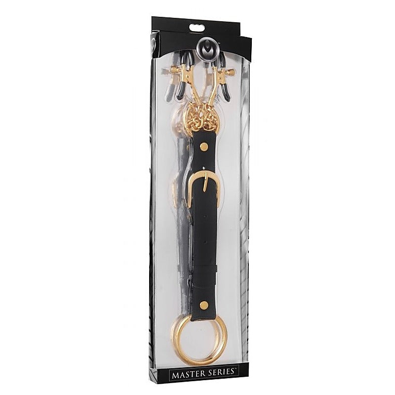 Penitentiary Nipple Clamps and Cock Ring Set by XR Brands - Nipple and Clit Clamps