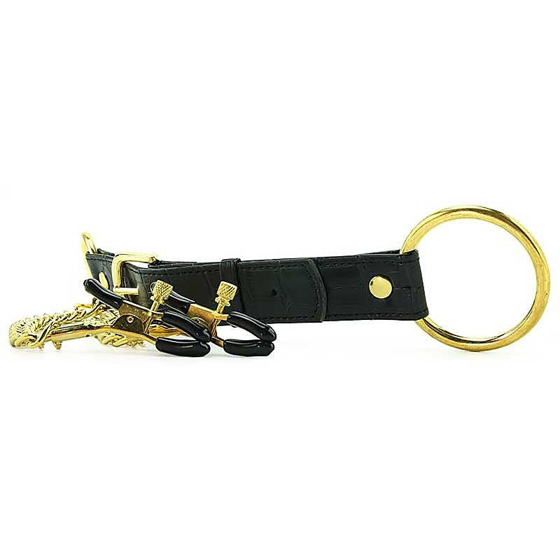 Penitentiary Nipple Clamps and Cock Ring Set by XR Brands - Nipple and Clit Clamps