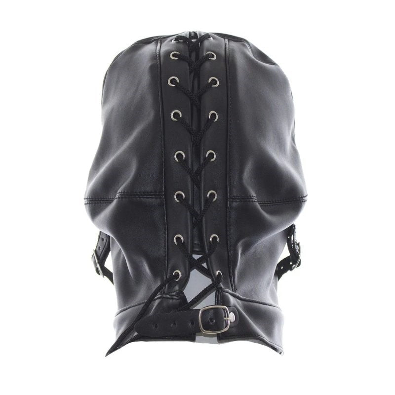 BDStyle Leather Hood Full Mask Eyes & Mouth Detachable Premium BDSM Hood - Blindfolds And Masks
