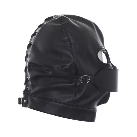 BDStyle Leather Hood Full Mask Eyes & Mouth Detachable Premium BDSM Hood - Blindfolds And Masks