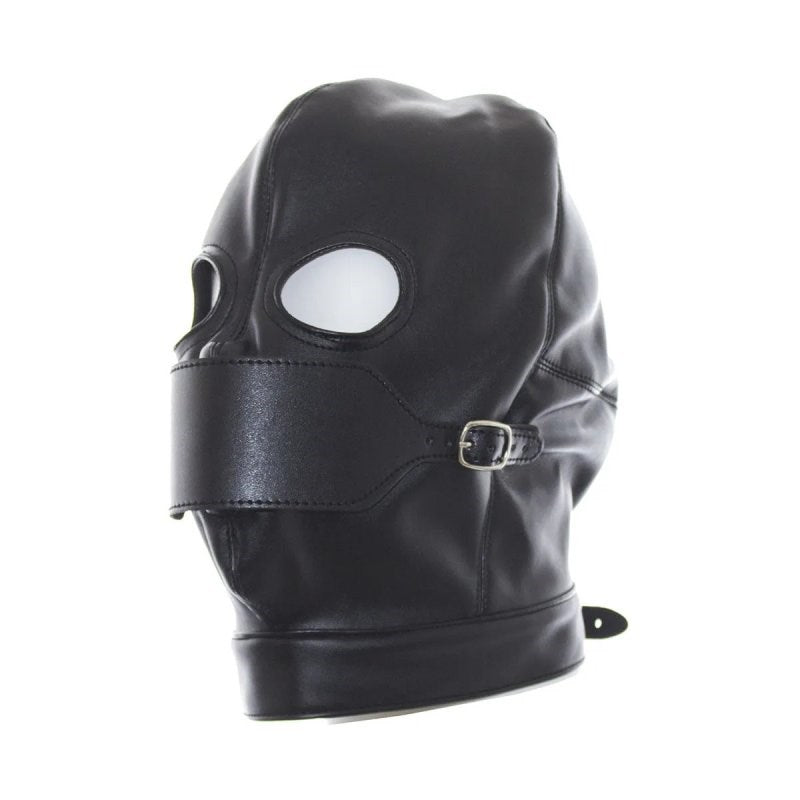 BDStyle Leather Hood Full Mask Eyes & Mouth Detachable Premium BDSM Hood - Blindfolds And Masks