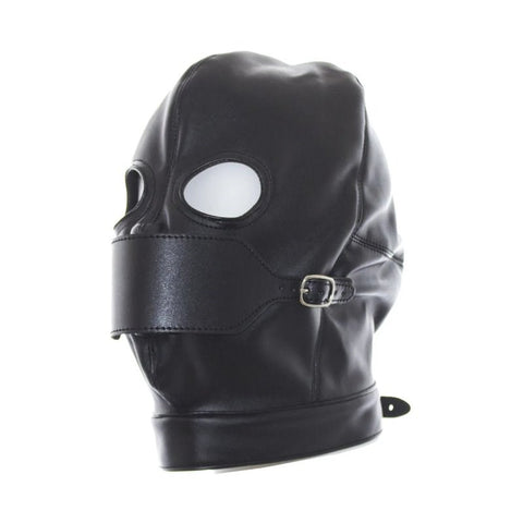 BDStyle Leather Hood Full Mask Eyes & Mouth Detachable Premium BDSM Hood - Blindfolds And Masks