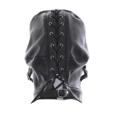 BDStyle Leather Hood Full Mask Eyes & Mouth Detachable Premium BDSM Hood - Blindfolds And Masks